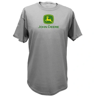 Image of John Deere NCAA Mens Trademark Logo Core Short Sleeve Tee Grey XL