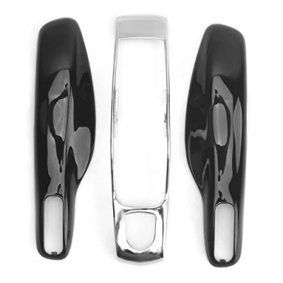 Image of Car Remote Control Key Case, 3 Pcs ABS Shell Accessories Suitable For Porsche Cayenne 92A Models After 2011(Baked Black + Silver shell)