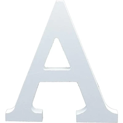 Image of White Wooden MDF Letter A Size 13cm Tall Free Standing Letters for Arts &amp; Crafts Personalized Name Decor