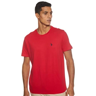 Image of U.S. Polo Assn. Men&#039;s Crew Neck Small Pony T Shirt, Engine Red, Medium