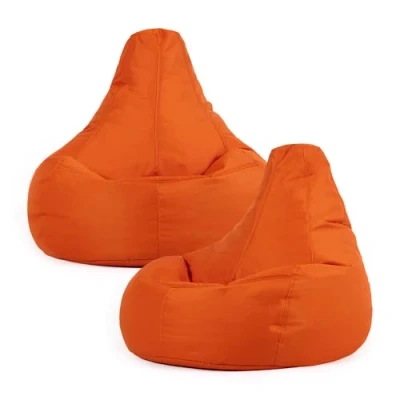 Image of Bean Bag Bazaar Dalton Outdoor Gaming Chair, Burnt Orange, Set of 2, Water Resistant Fabric, Recliner Large Beanbag with Filling Included, Seating, Garden Furniture