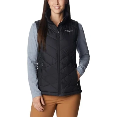 Image of Columbia Women&#039;s Heavenly Vest, Puffer Vest Body Warmer, Black, Size XL