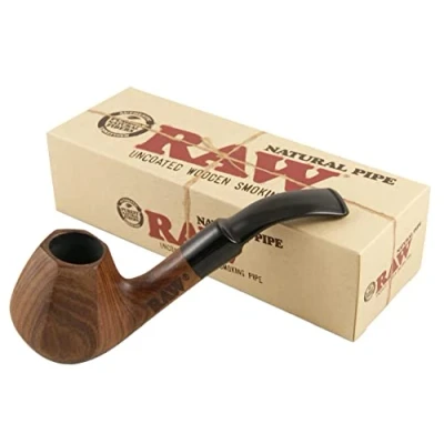 Image of RAW 18404 Natural Wooden Pipe, Wood, Beige
