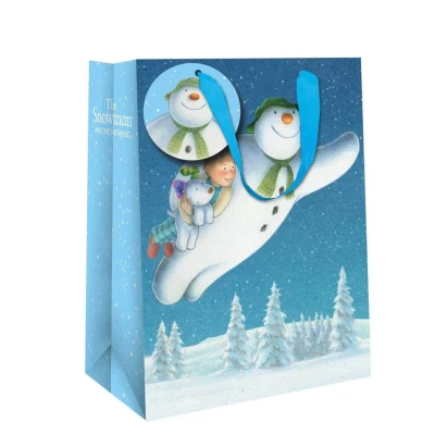 Image of Danilo Promotions Limited Official The Snowman Luxury Gift Bag, Christmas Bag for Gifts, Snowman, Wrapping and Snowdog