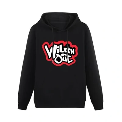 Image of Wild N Out Logo Mens Hoody With kangaroo Pocket Sweatershirt, Hoodie Size XL Black