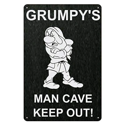Image of Veasion Boggevi Kells GRUMPY&#039;S MAN CAVE Metal Tin WALL PLAQUE SIGN NOVELTY Gift signs Poster 200mm x 300mm TPH0095