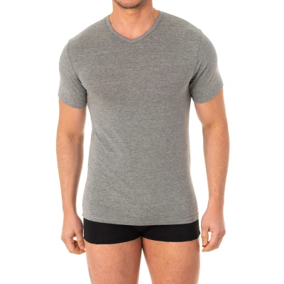 Image of Abanderado Mens short sleeve V neck T shirt A040X Grey Size Medium