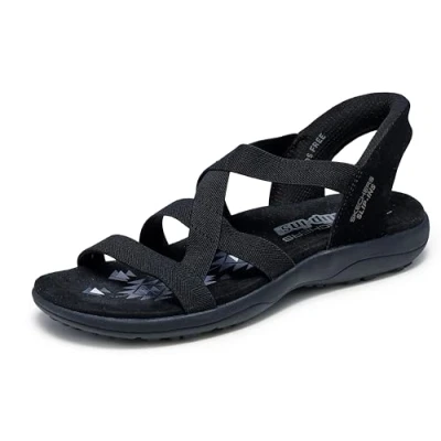 Image of Skechers Womens Black Sandals Hands Free Slip Ins Ladies Vegan 163460/BBK (Black, UK Footwear Size System, Adult, Women, Numeric, Medium, 5)