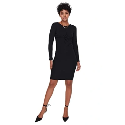 Image of Trendyol Women Midi Basic Regular Knitwear Dress Black