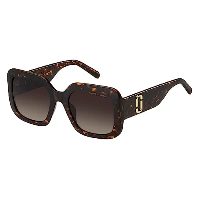 Image of MARC Jacobs Woman 647/S 086/HA Sunglasses Plastic Havana Brown Squared Shaded