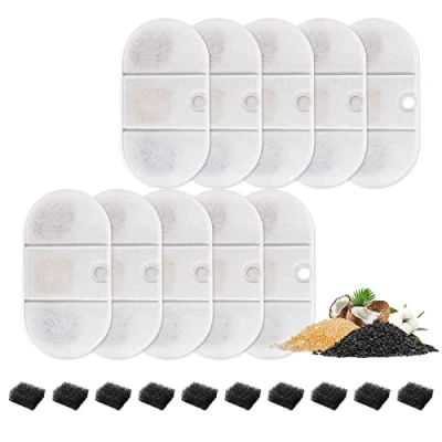 Image of MyfatBOSS Cat Water Fountain Filter for Petlibro, 10 Pack Replacement Filters Petlibro Capsule 71oz/2.1L Ultra Quiet Pet Dog Dispenser
