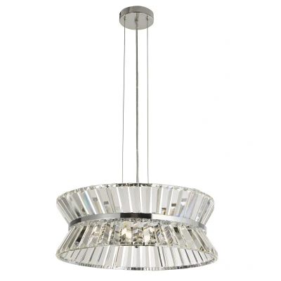 Image of Uptown 7 Light Pendant/Semi,Flush Chrome, Clear Crystal