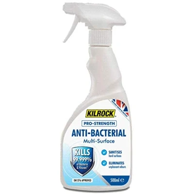 Image of Kilrock Pro Strength Anti Bacterial Multi Surface 500ml Spray Sanitises 99.9%