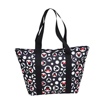 Image of Disney Mickey Minnie Mouse Icon Polka Dot Travel Beach Tote (Mickey &amp; Minnie)