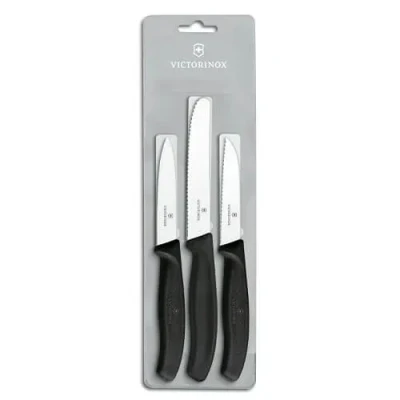 Image of Victorinox Swiss Classic Black 3 Piece Knife Set