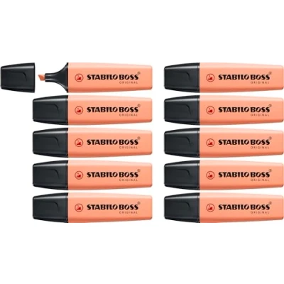 Image of Highlighter STABILO BOSS ORIGINAL Pastel Pack of 10 Creamy Peach