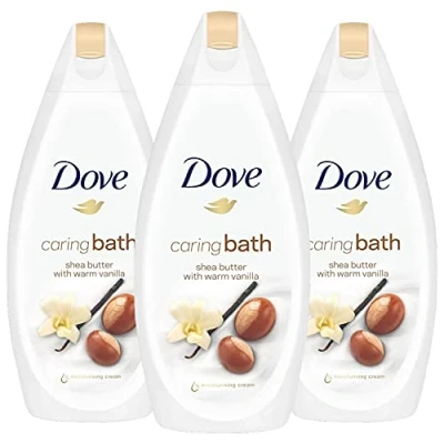 Image of 3 Pack Dove Caring Bath Soak Shea Butter with Warm Vanilla Cream, 450ml