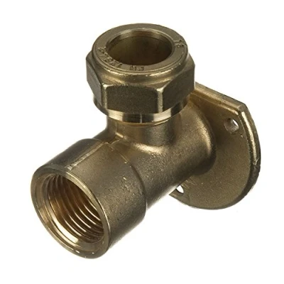 Image of 15mm x 1/2&quot; Compression Wallplate Elbow (Known as Elbow/Brass Fittings/Wall Plate Elbow/Compression Fitting Also Available in 22mm 3/4 Inch BSP)