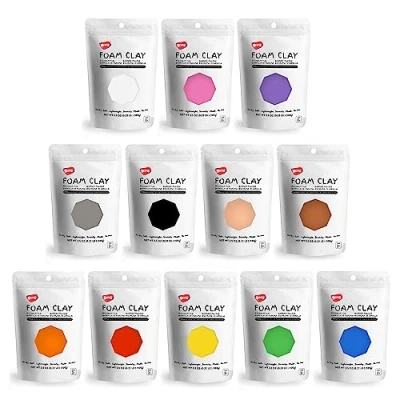 Image of BOHS 12 Colors Foam Modeling Clay Squishy, Air Dry, Soft for Cosplay,School Projects,Baby Hand Print,Slime Gifts Adult and Kids pcs,2.65 lbs