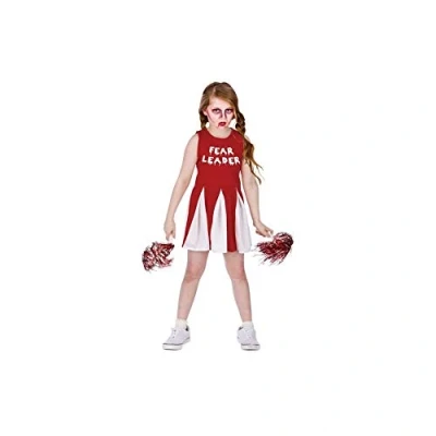 Image of School Zombie Cheerleader Fear Leader Girls Halloween Horror Fancy Dress Costume (8 10 years)