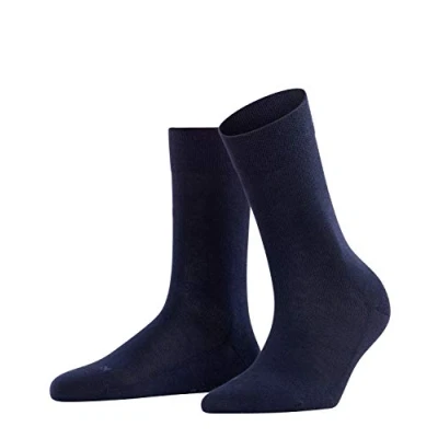 Image of FALKE Women&#039;s Sensitive London Socks, Cotton, Blue (Dark Navy 6379), 2.5 5 (1 Pair)