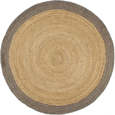 Image of vidaXL Handmade Rug Jute with Grey Border 210 cm
