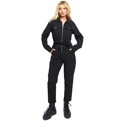Image of SS7 Womens Jumpsuit Overalls, All in One Boiler Suit Black
