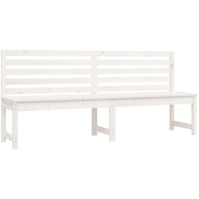 Image of vidaXL Garden Bench White 201.5 cm Solid Wood Pine