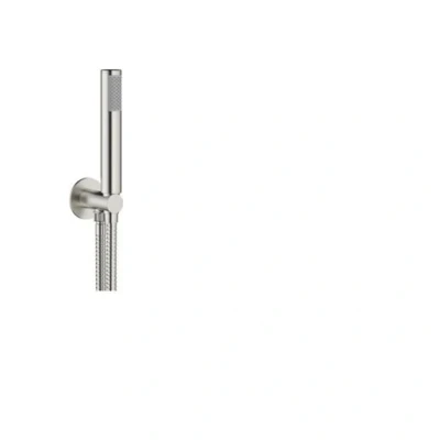 Image of Crosswater MPRO Wall Outlet, Single Mode Handset &amp; Hose Stainless Steel Effect PRO963V