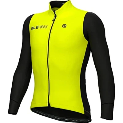 Image of Alé Cycling Men&#039;s Solid Fondo 2.0 Jacket, Fluo Yellow, S