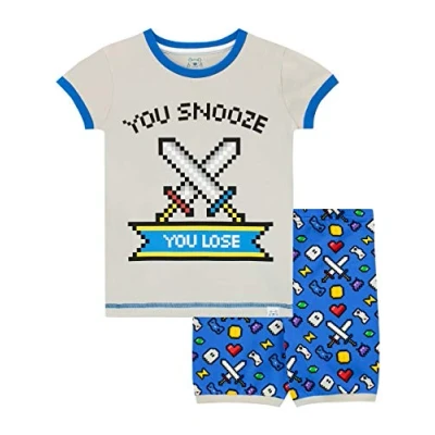 Image of Harry Bear Boys Gaming Short Pyjamas Blue Age 7 to 8 Years