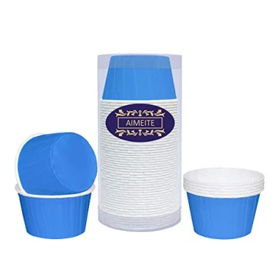 Image of AIMEITE Cupcake Cases Liners Paper Cake Baking Cups Muffin Greaseproof Wrappers 50 pcs (Blue)