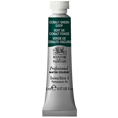 Image of Winsor &amp; Newton Professional Watercolour Paint, Artist Quality, Finest Pigments, Cobalt Green Deep, 5ml Tube
