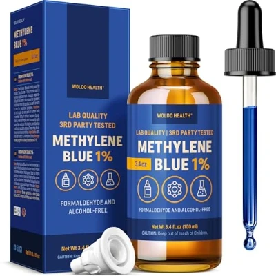 Image of 1% Methylene Blue with Dropper 100 ml Formaldehyde free, Alcohol Light protected, Laboratory Grade