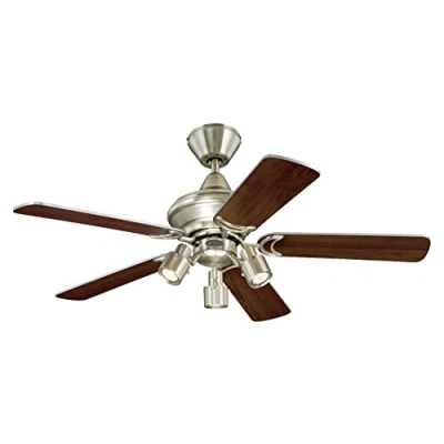 Image of Westinghouse Lighting 72114 Kingston Three Light 105 cm Five Blade Indoor Ceiling Fan, Brushed Aluminum Finish