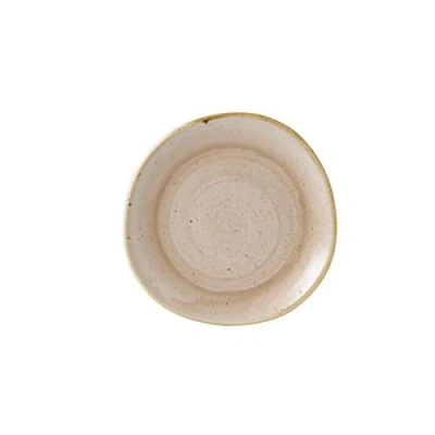 Image of 12x Churchill Stonecast Nutmeg Cream Round Trace Plate 21cm