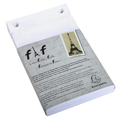 Image of Exacompta Ref 12213E FAF Desk Pad Refill / Recharge No.3 (170 Sheets) 185 x 115mm in Size, 70gsm Micro Perforated Sheets, Plain Rulings, FSC Certified (Pack of 5)