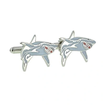 Image of Shark Design CUFFLINKS Presented in a Cufflink Box