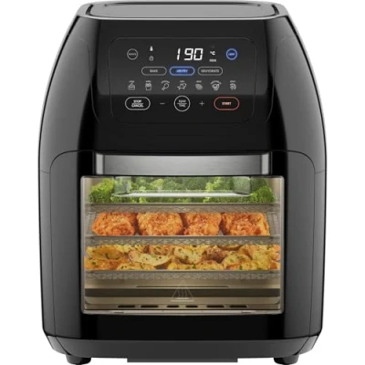 Image of CHEFMAN Multifunctional Digital Air Fryer+ Rotisserie, Dehydrator, Convection Oven, 17 Presets Fry, Roast, Dehydrate, Bake, XL 10L Family Size, 1800W, Auto Shutoff, Large Easy View Window, Black
