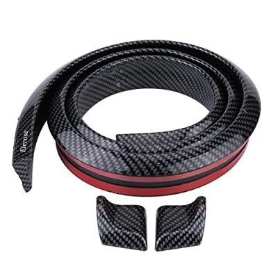 Image of Seat Toledo Back Spoiler Lip Soft Car Rear Roof Trunk Wing 1.5M/4.9Ft Carbon Fiber Rubber Sticker Black