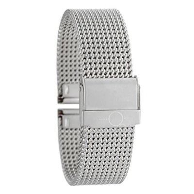 Image of Eichmüller BandOh Stainless Steel Milanese Mesh PVD Gold Plated Silver Watch Band 18mm, silver, 18 mm, Bracelet
