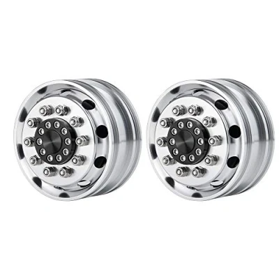 Image of AXspeed Pack of 2 Metal Front Wheel Rims for 1/14 RC Tamiya Tractor Climbing Trailer
