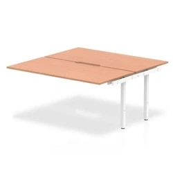 Image of Evolve B2B Ext Kit White Frame Bench Desk 1600 Beech BE188