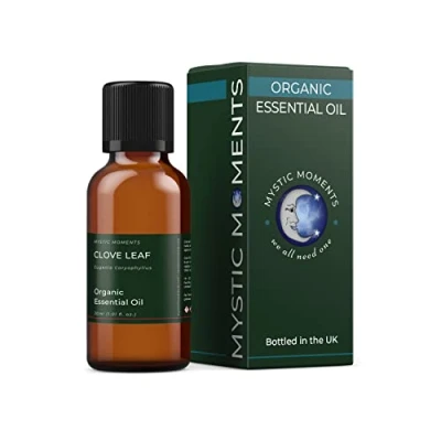 Image of Mystic Moments Organic Clove Leaf Essential Oil 30ml Pure &amp; Natural for Diffusers, Aromatherapy Massage Blends Vegan GMO Free