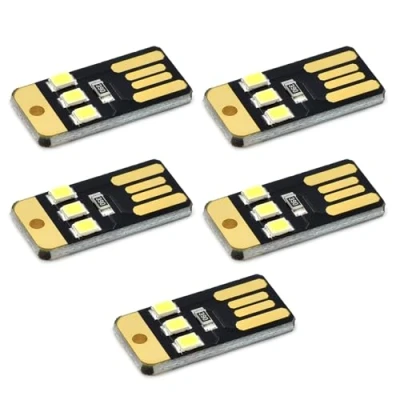 Image of FIRSTXIU 5Pcs Night USB LED Keychains Power Board Pocket Card Lamp Bulb For Laptop PC