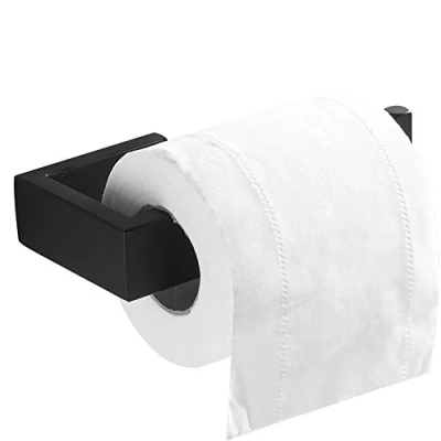 Image of Flybath Bathroom Toilet Roll Holder 304 Stainless Steel Paper Tissue Wall Mounted Without Cover, Matte Black Finish