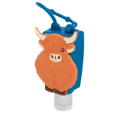 Image of Puckator Gel Hand Sanitiser Highland Coo Cow Silicone Cover