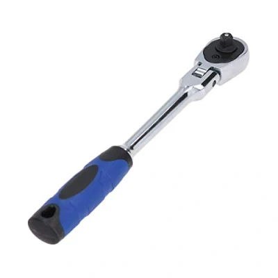Image of 1/4&quot; Drive Flexible Ratchet Socket Driver Flexi Head 72 Teeth Quick Release