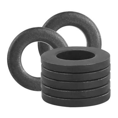 Image of M6 Flat Washer, 22PCS Metal Washers, 6mm x 12mm, Round Seal Washer Spacer, Black O Ring Carbon Steel Sealing Gasket Washers for Home, Office, Shop, Factory Repair