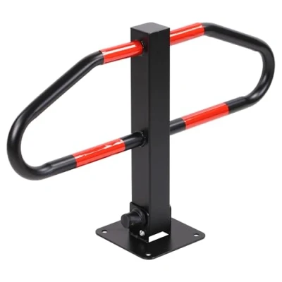 Image of Taylor &amp; Brown Parking Barrier Foldable Robust Steel Post with Integrated Lock 2 Keys Security Bollard for Car Parks, Driveways and Garages, 46 x 18 70cm